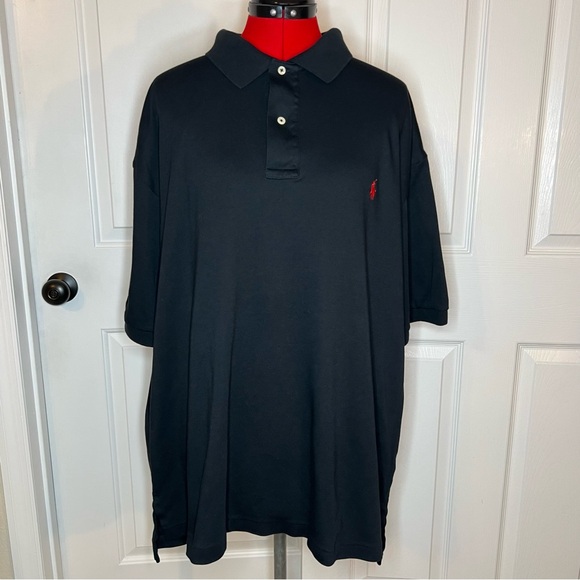 Polo Ralph Lauren Other - Polo by Ralph Lauren Black Short Sleeve Polo Shirt 2XB Red Pony